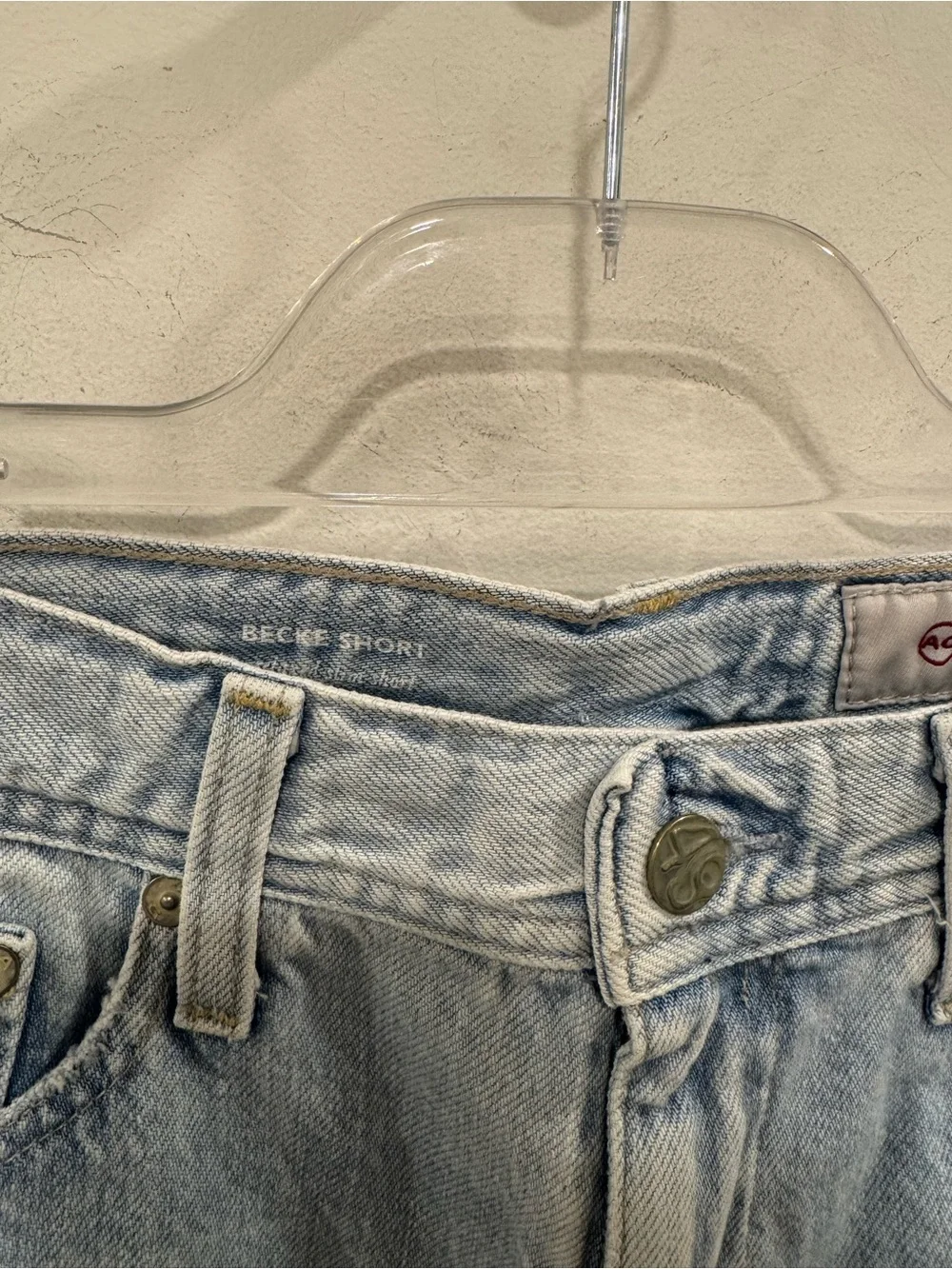 AG Adriano Goldschmied Light Blue Cutoff Denim Shorts